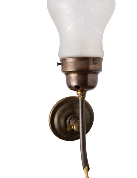 Old wall lamp, frosted glass torch