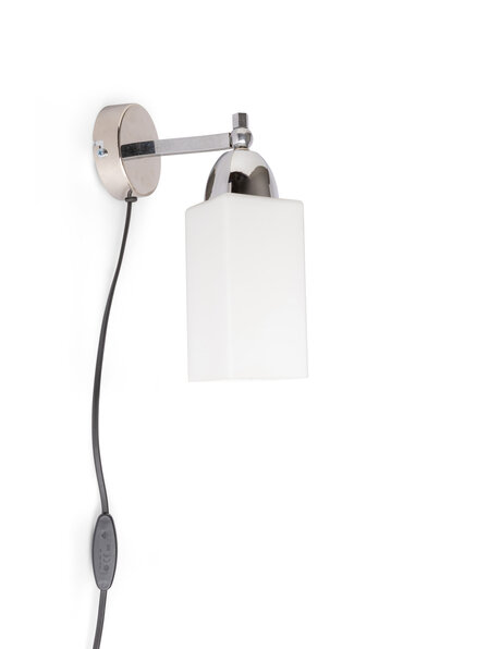 Beautiful wall lamp, sleek, chrome and glass