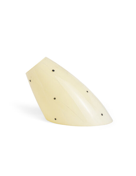 Slanted glass lampshade, light yellow glass