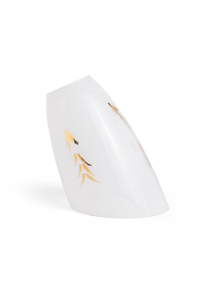 Wit Glazen Lampenkap met Goudkleurige Versiering