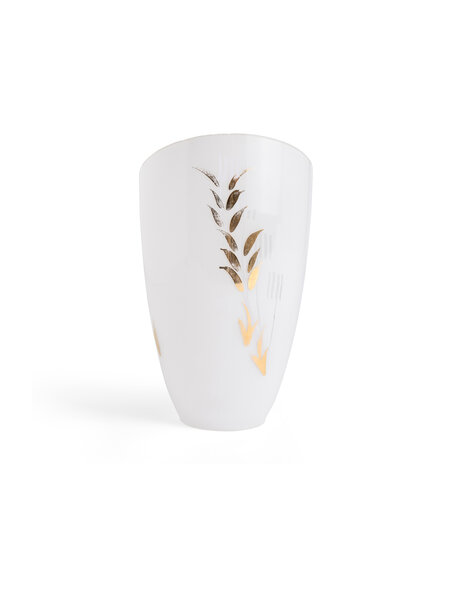 Vintage lampshade, white with gold