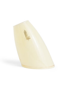 Licht Geel Glazen Lampglas met Goud, Jaren 50