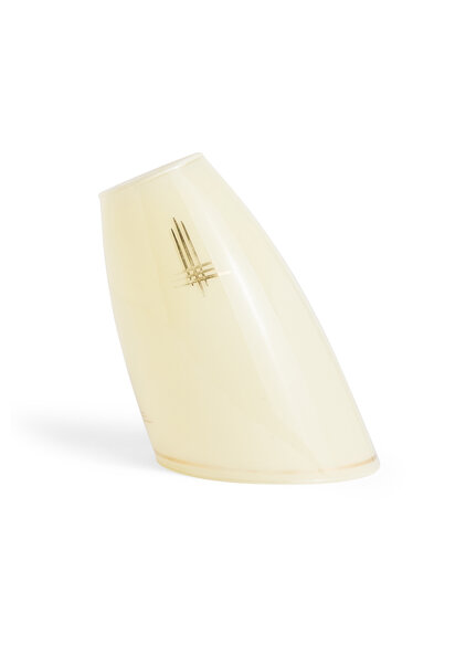 Light Yellow Glass Lamp Glass with Gold, 1950s