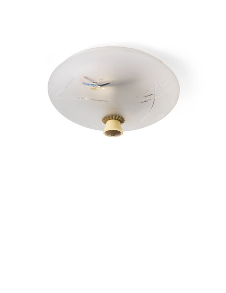 Compact ceiling lamp, cut glass