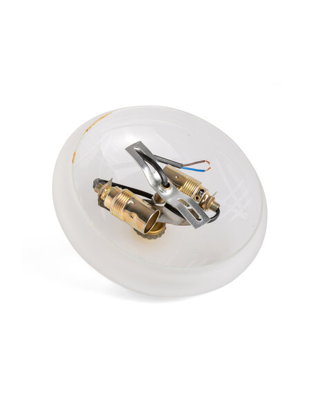 Compacte plafondlamp, geslepen glas