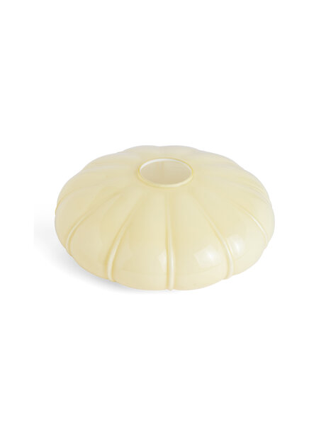 Geel glazen lampenkap, vintage, tulband