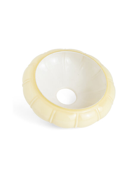 Geel glazen lampenkap, vintage, tulband