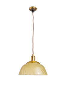 Hanging lamp Vintage, Brown Glass Shade, 1950s
