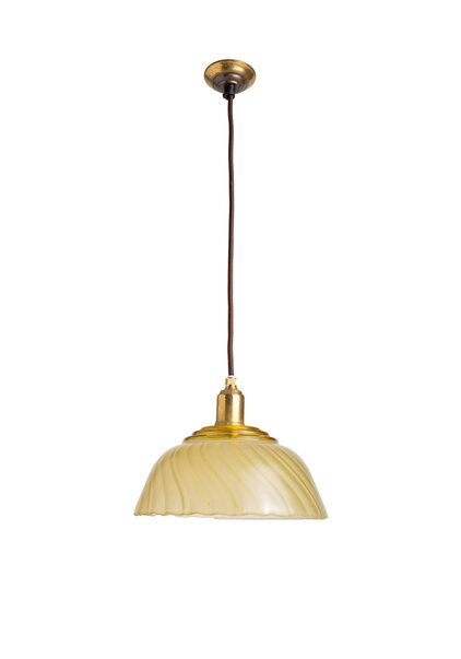 Hanging lamp Vintage, Brown Glass Shade, 1950s