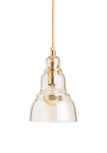 Vintage Hanglamp, Karamel Kleurig Glas, Jaren 60