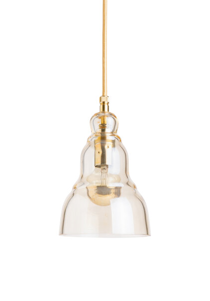 Vintage Hanglamp, Karamel Kleurig Glas, Jaren 60