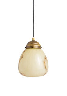 Vintage Hanglamp, Bruin Gemarmerd Glas, Jaren 30