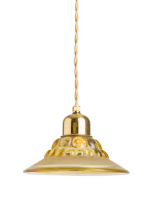 Vintage Hanging Lamp, Brown Flying Saucer