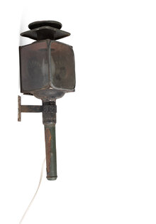 Carriage lantern, Wall lamp, Metal with Clear Glass