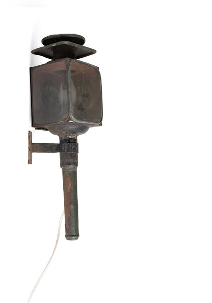 Koetslantaarn, Wandlamp, Metaal met Helder Glas