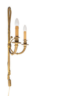 Klassieke Wandlamp, Messing Knoop, Jaren 30