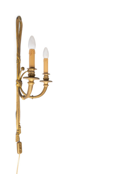 Klassieke Wandlamp, Messing Knoop, Jaren 30