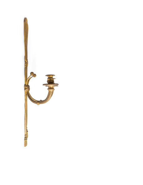 Antieke wandlamp, messing, kaarsen