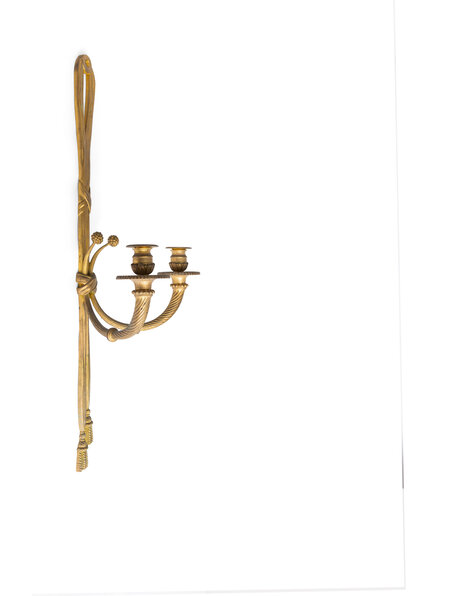 Antieke wandlamp, messing, kaarsen