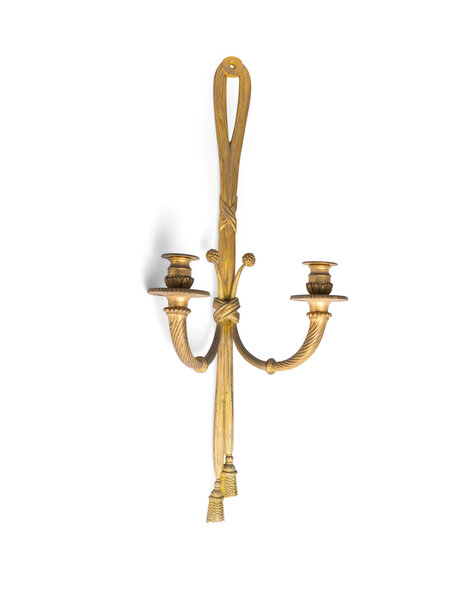 Antique wall lamp, brass, candles