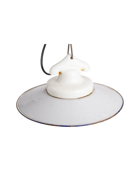 Gray enamel pendant lamp on chain