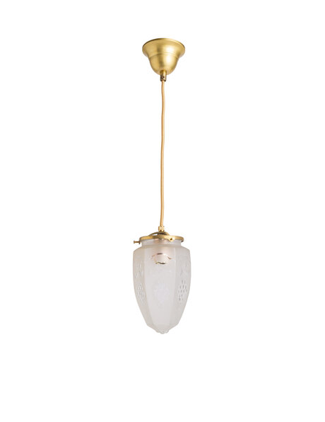 Small old hanging lamp, frosted glass grapes