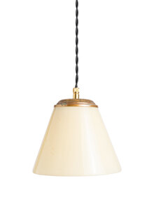 Vintage Hanglamp, Licht Geel Glas aan Snoer