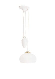 Classic White Pendant Lamp with Porcelain Weight
