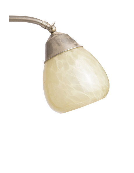 Old table lamp, industrial look, glass shade