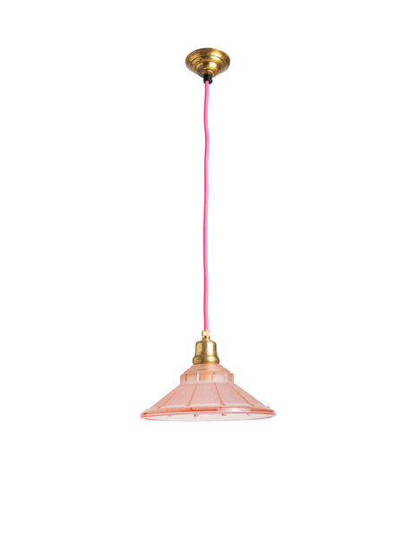 Small pendant lamp, pink glass
