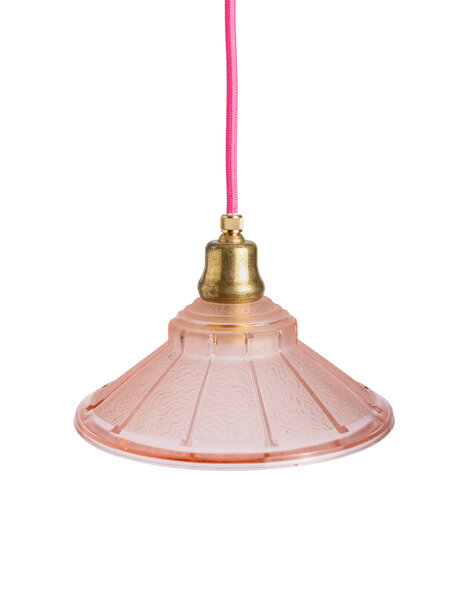 Small pendant lamp, pink glass