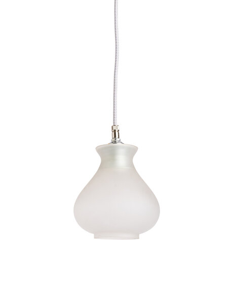 Small pendant lamp, frosted glass pear