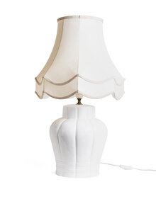 White Ceramic Table Lamp with Fabric Shade