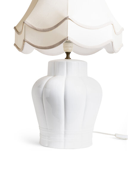 Old table lamp, white ceramic