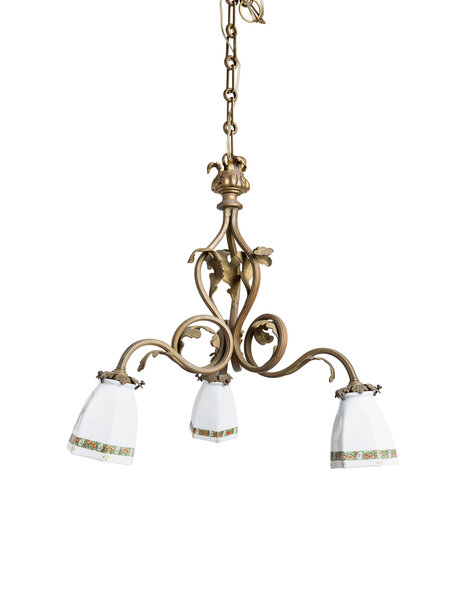 Oude brocante hanglamp, sierlijk