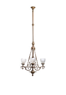 Antieke Hanglamp aan lange Stang, Klassiek, Jaren 30