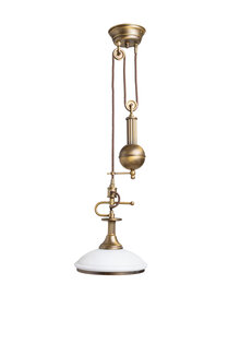 Kitchen Table Pendant Lamp with Gold-Brown Pull Pendant