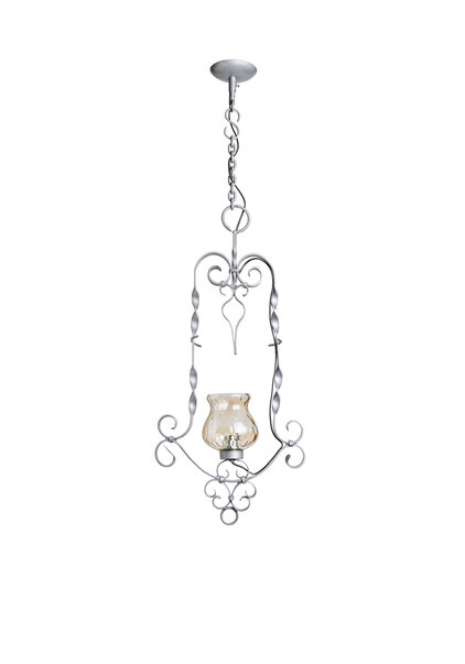 Frivole Hanglamp, Glas in Metalen Krullen, Jaren 50