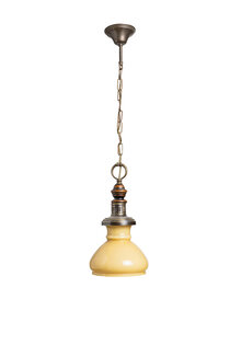 1960s Pendant Lamp with Yellow-Brown Glass Shade