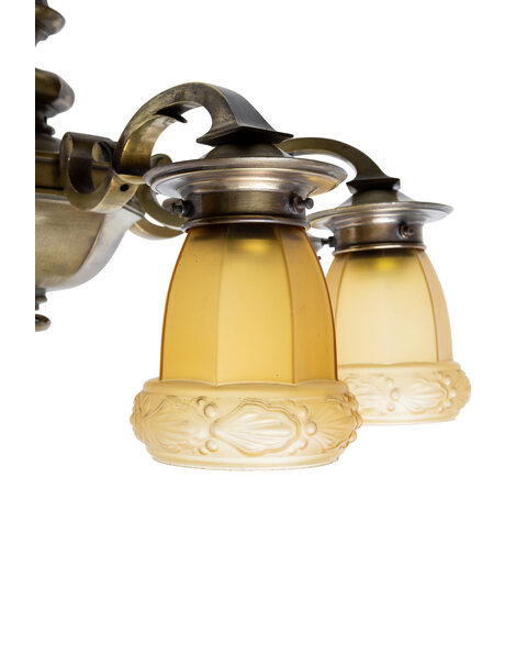 Antique wall lamp, 3 glass shades