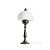 Old table lamp, white glass shade