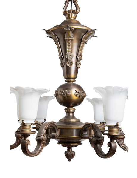 Brocante hanglamp, jaren 30