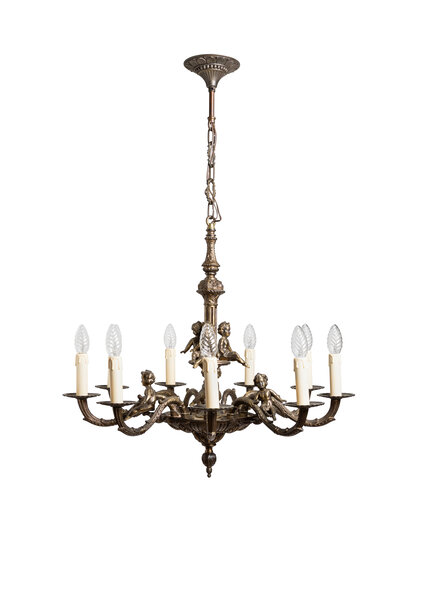 Old Chandelier with Angels, 1940s