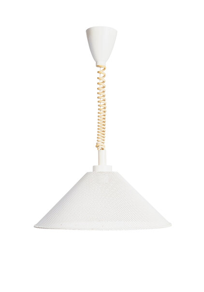 Witte Vintage Hanglamp, metalen Gaas, aan Trekpendel