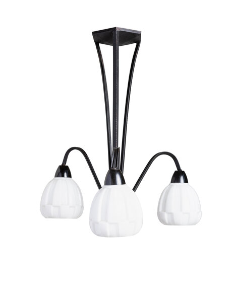 Stylish Art Deco pendant lamp, black and white