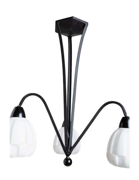 Stijlvolle Art Deco hanglamp, zwart en wit