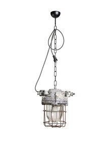 Cage lamp, Industrial pendant lamp, Bullet, 1960s