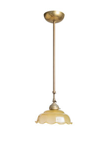 Oude Keukenlamp aan Messing Schuif Pendel