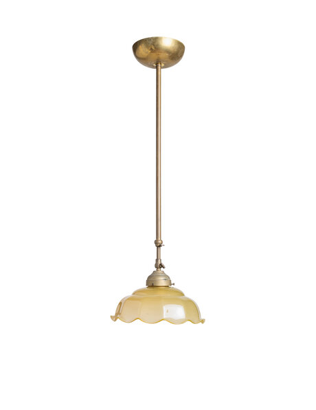 Old pendant lamp, brass sliding pendant
