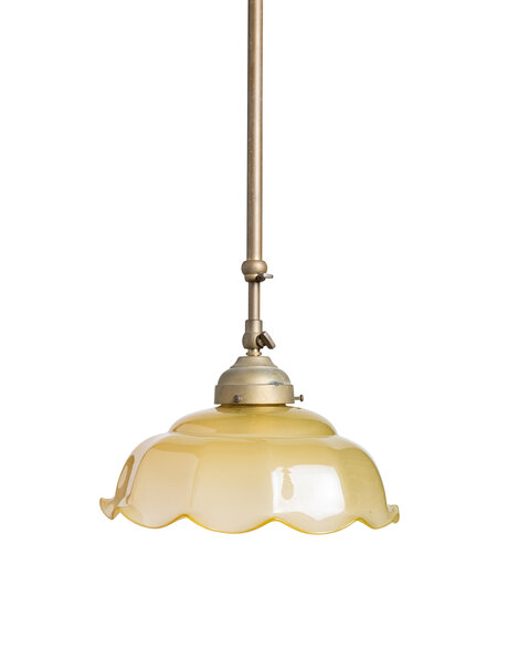 Old pendant lamp, brass sliding pendant